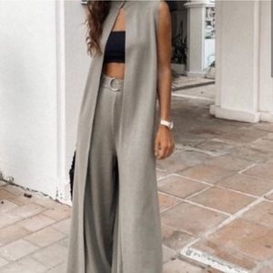 Zara Never used long green vest no longer available